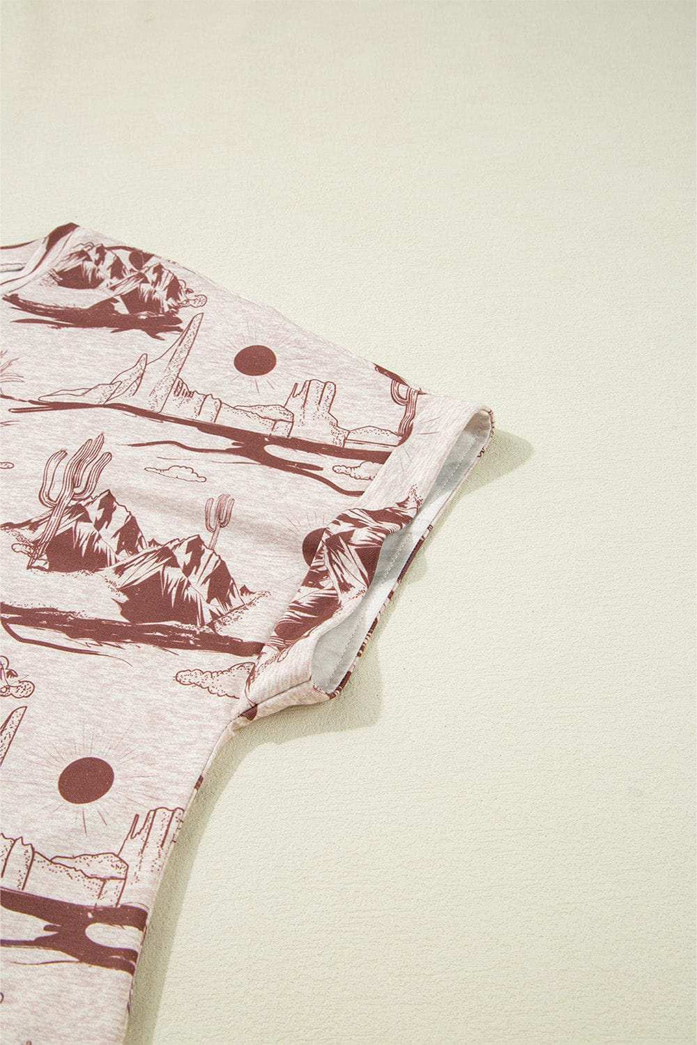 Printed Round Neck Short Sleeve T-Shirt - Trendsi - Flyclothing LLC