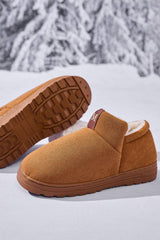 Letter M Suede Round Toe Slippers - Trendsi - Flyclothing LLC