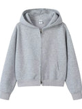 Full Size Casual Zip-Up Long Sleeve Hoodie Plus Size - Trendsi - Flyclothing LLC