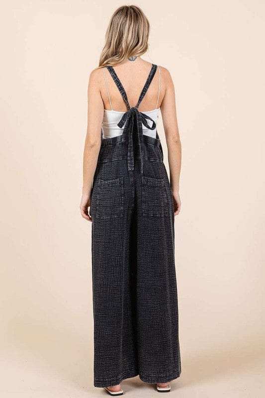 Mittoshop Textured Wide Leg Overalls - Trendsi - Flyclothing LLC