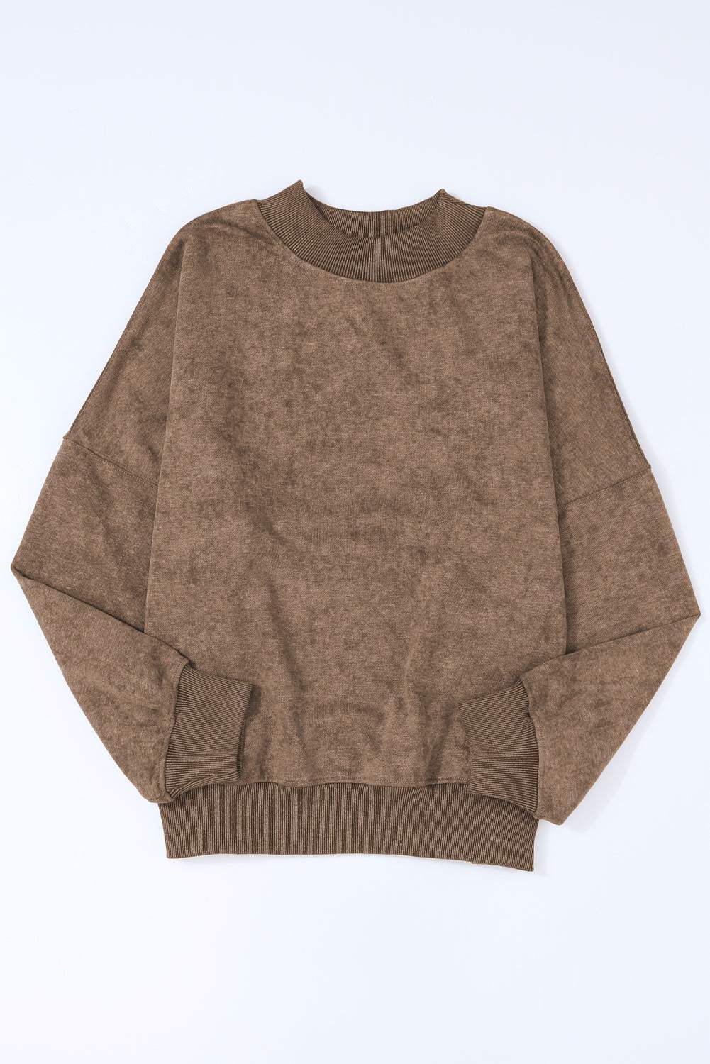 Mock Neck Dropped Shoulder Sweatshirt - Trendsi - Flyclothing LLC