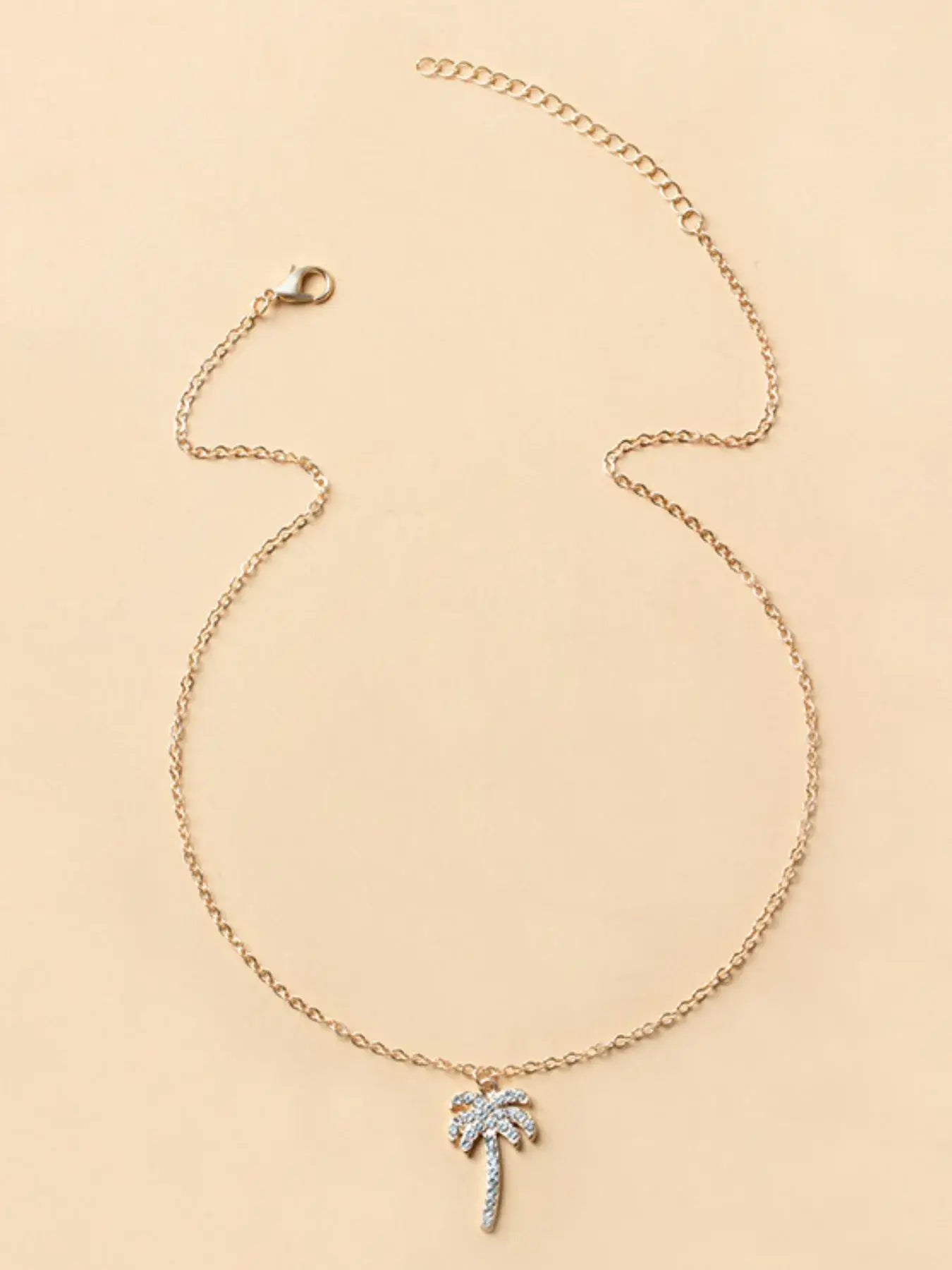 Zircon Palm Tree Pendant Necklace - Trendsi - Flyclothing LLC