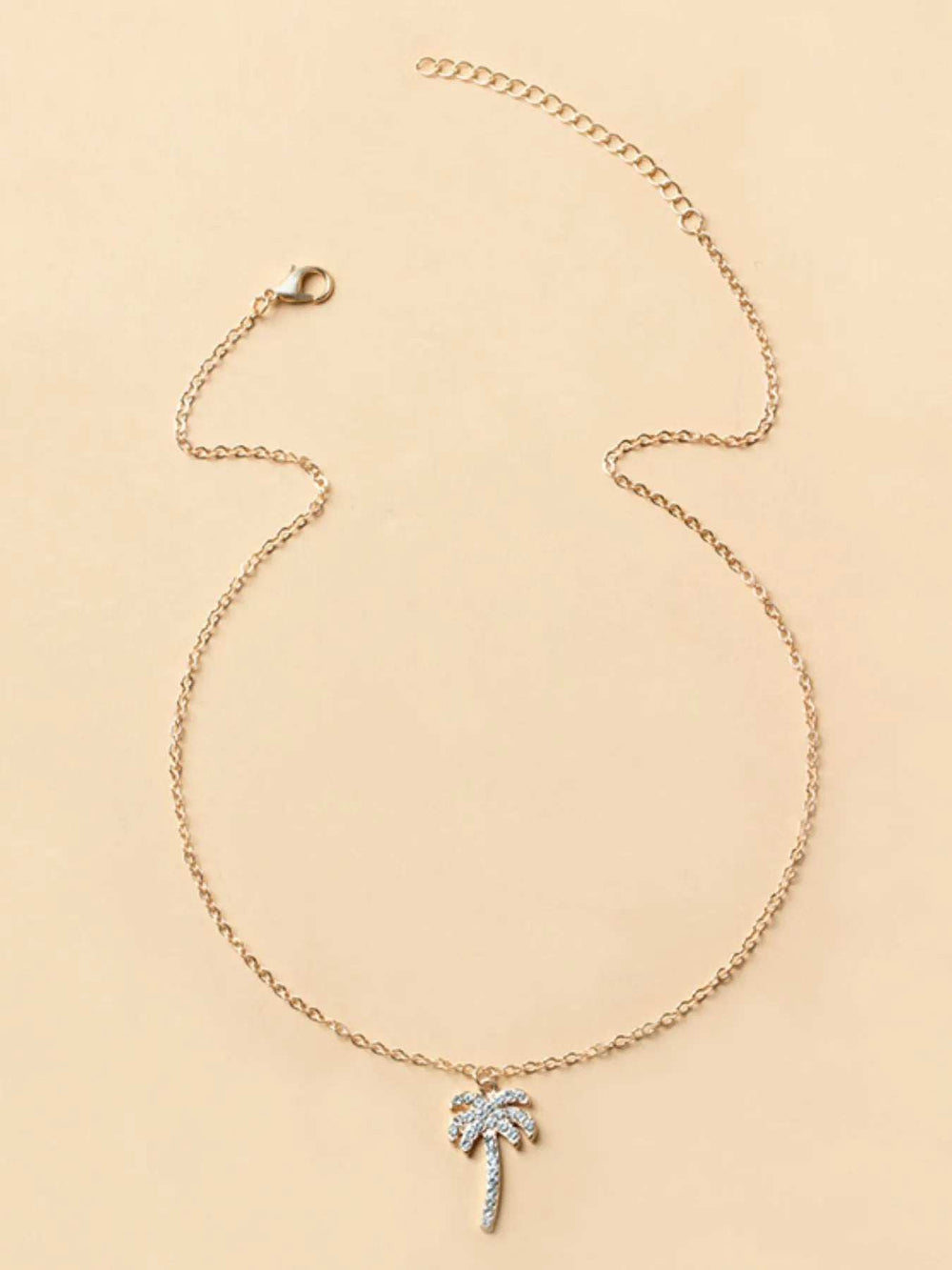 Zircon Palm Tree Pendant Necklace - Trendsi - Flyclothing LLC