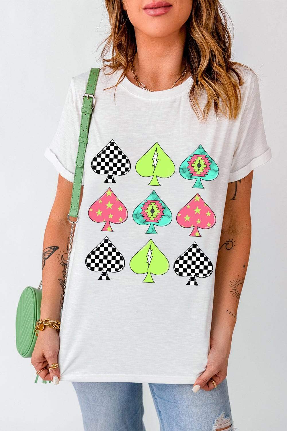 Graphic Round Neck Short Sleeve T-Shirt - Trendsi - Flyclothing LLC