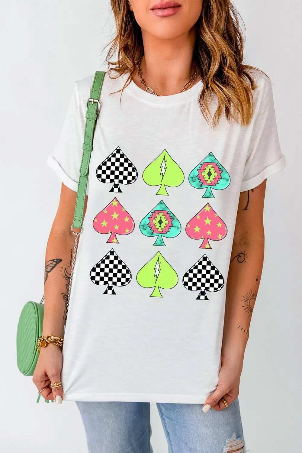 Graphic Round Neck Short Sleeve T-Shirt - Trendsi - Flyclothing LLC