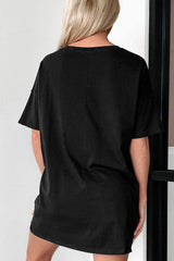 Graphic Round Neck Half Sleeve Oversize T-Shirt - Trendsi - Flyclothing LLC