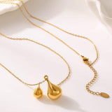 Stainless Steel Water Drop Shape Pendant Necklace - Trendsi - Flyclothing LLC