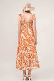 And The Why Tie Shoulder Smocked Midi Tiered Dress - Trendsi - Flyclothing LLC