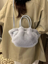 Fluffy Crossbody Bag with Buckle Detail - Trendsi - Flyclothing LLC