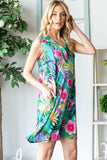 Heimish Full Size Floral Johnny Collar Sleeveless Dress Plus Size - Trendsi - Flyclothing LLC