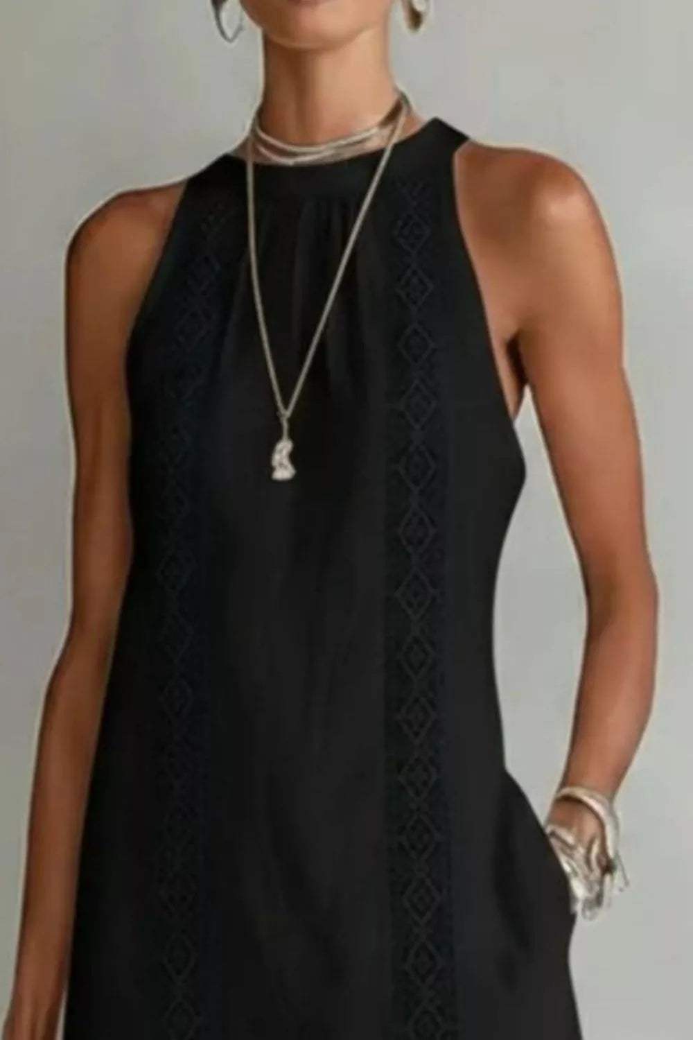 Sleeveless Side Slit Dress with Pockets - Trendsi - Flyclothing LLC