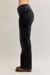 Judy Blue Mid Rise Straight Western Seam Detail Jeans - Trendsi - Flyclothing LLC
