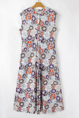 Floral Sleeveless Button Front Wide Leg Jumpsuit - Trendsi - Flyclothing LLC