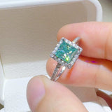 2 Carat 925 Sterling Silver Moissanite Square Shape Ring - Trendsi - Flyclothing LLC