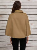 Collared Neck Cropped Cape - Trendsi - Flyclothing LLC