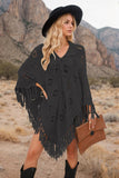 Tassel Hem Knit Cover Up - Trendsi