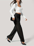Wide Leg Pants with Pockets - Trendsi - Flyclothing LLC