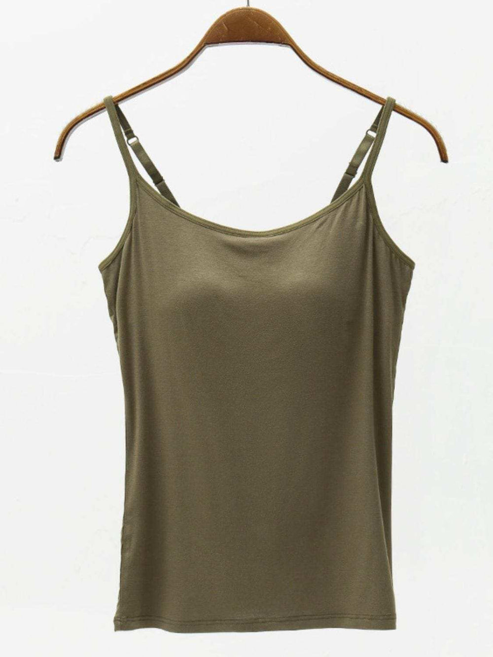 Full Size Adjustable Strap Modal Cami with Bra - Trendsi - Flyclothing LLC
