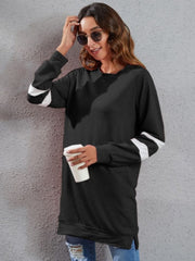 Full Size Striped Round Neck Long Sleeve T-Shirt - Trendsi