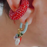 Stainless Steel Chili-shaped Pearl Multi-drop Pendant Earrings - My Store - Flyclothing LLC