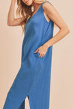 Aemi + Co Round Neck Midi Tank Dress with Pockets - Trendsi