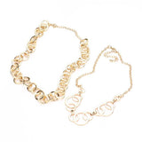 2pcs Metal Circle Link Accented Layered Adjustable Necklaces - Madeline Love - Flyclothing LLC