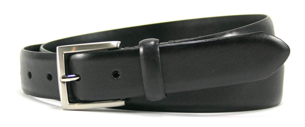 Leather Island Black 32mm Feathered Edge Leather Belt - Leather Island Belts - Flyclothing LLC
