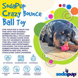 Crazy Bounce Rubber Dog Chew Toy for Power Chewers | Retrieving Ball | USA Made - SodaPup/True Dogs, LLC - Flyclothing LLC