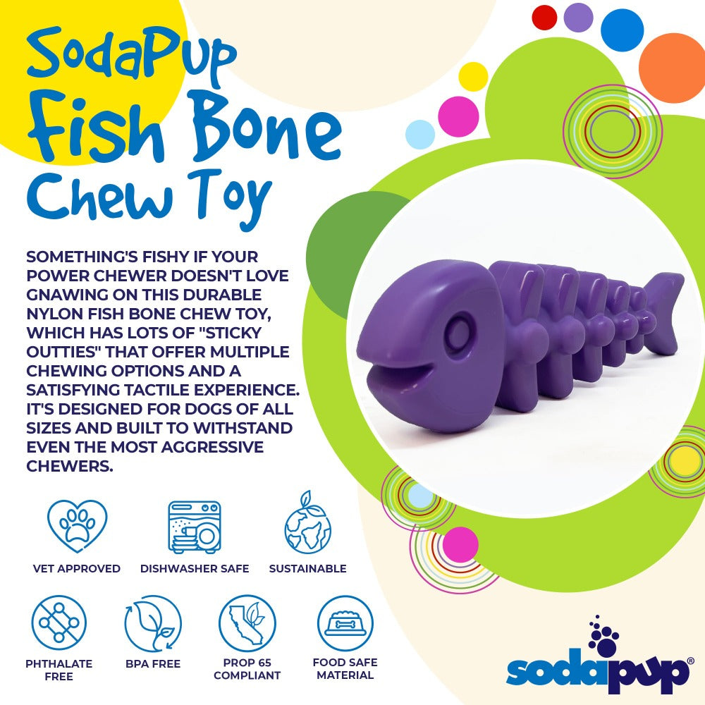 Fish Bone Nylon Dog Toy for Aggressive Chewers | USA Made | SodaPup - SodaPup/True Dogs, LLC - Flyclothing LLC