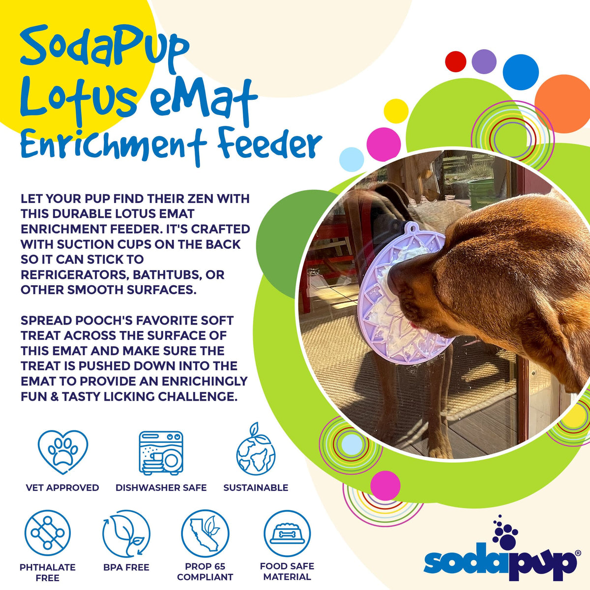 Lotus Design emat - Enrichment Lick Mat For Dogs and Cats - With Suction Cups | USA Made - SodaPup/True Dogs, LLC - Flyclothing LLC