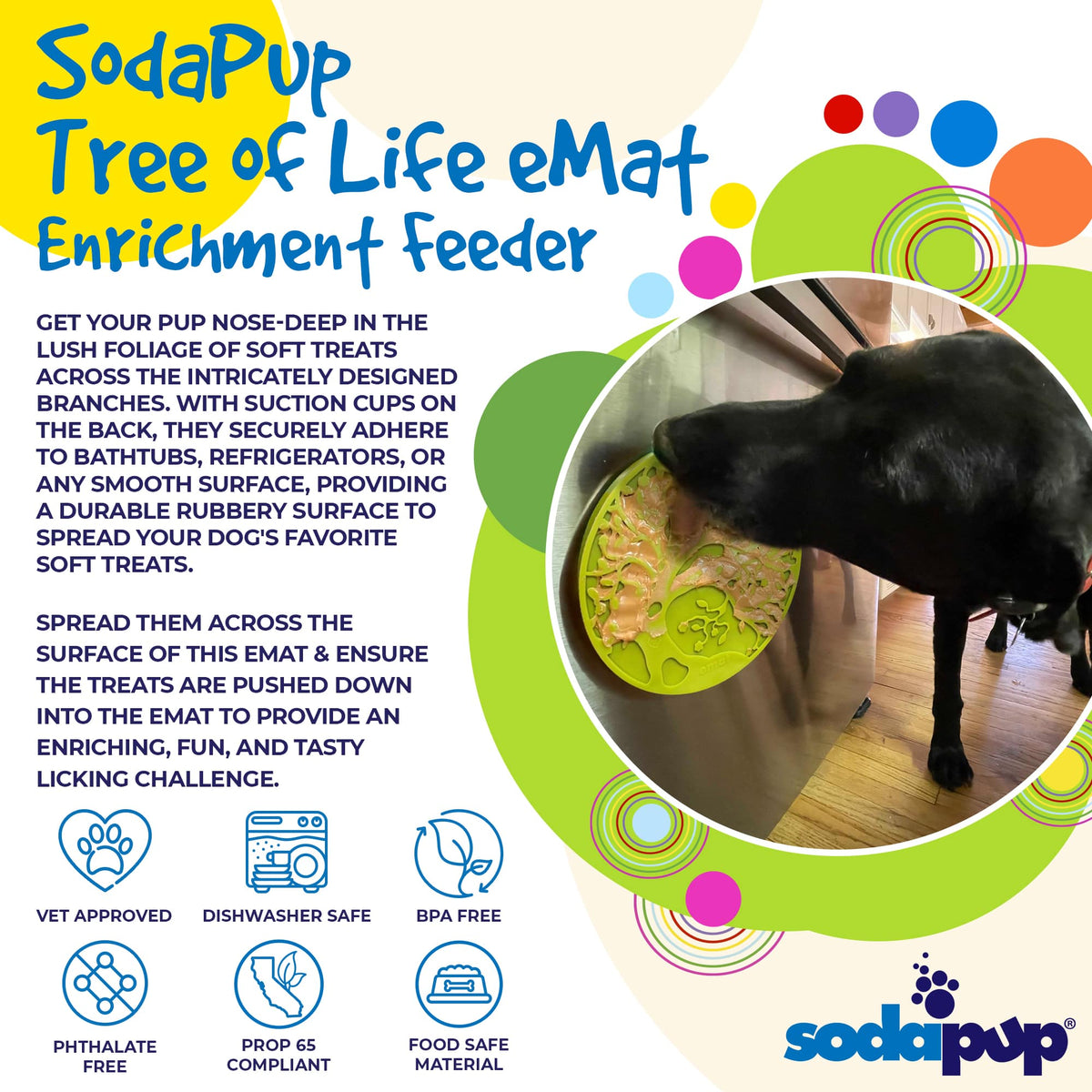Tree of Life eMat - Enrichment Lick Mat For Dogs and Cats - With Suction Cups | Tree Design | USA Made - SodaPup/True Dogs, LLC - Flyclothing LLC