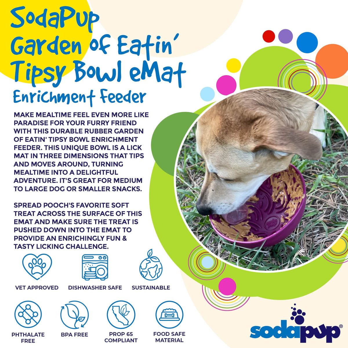 Garden of Eatin' Tipsy Bowl - Wobble Lick Mat for Dogs & Cats | USA Made - SodaPup/True Dogs, LLC - Flyclothing LLC