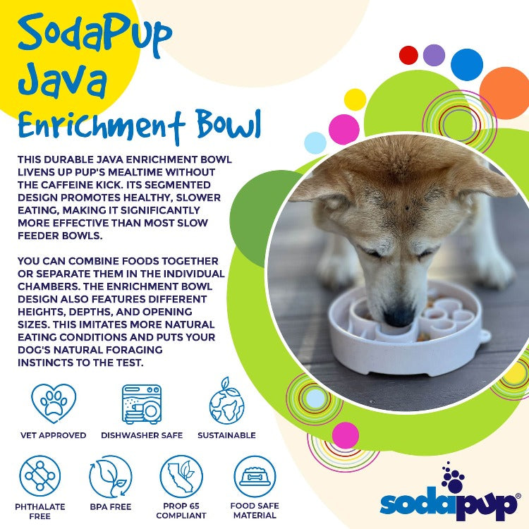 Java eBowl Deep Slow Feeder Dog Bowl for Enrichment | USA Made - SodaPup/True Dogs, LLC - Flyclothing LLC