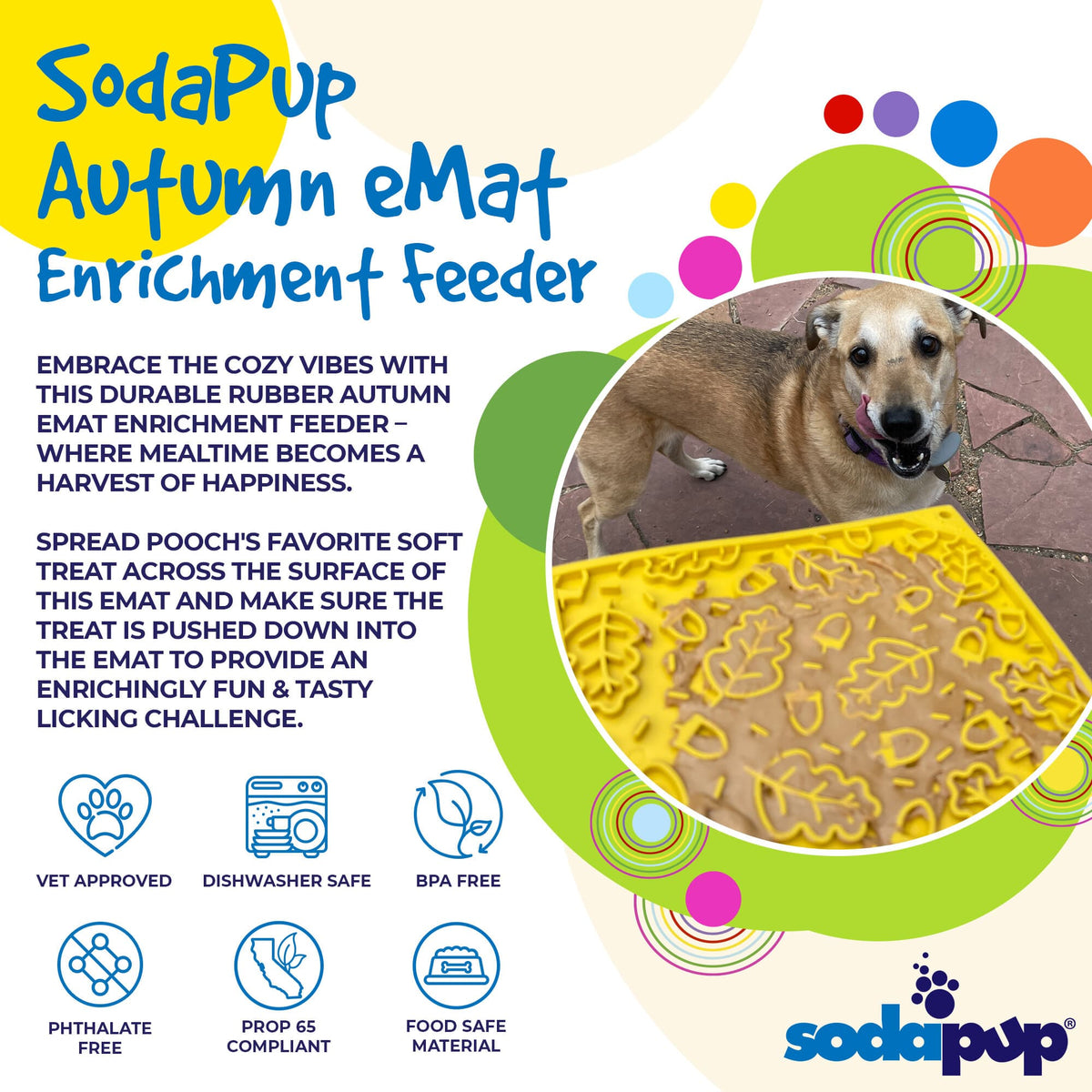 Autumn eMat - Enrichment Lick Mat For Dogs and Cats| Fall Leaves Design | SodaPup - SodaPup/True Dogs, LLC - Flyclothing LLC
