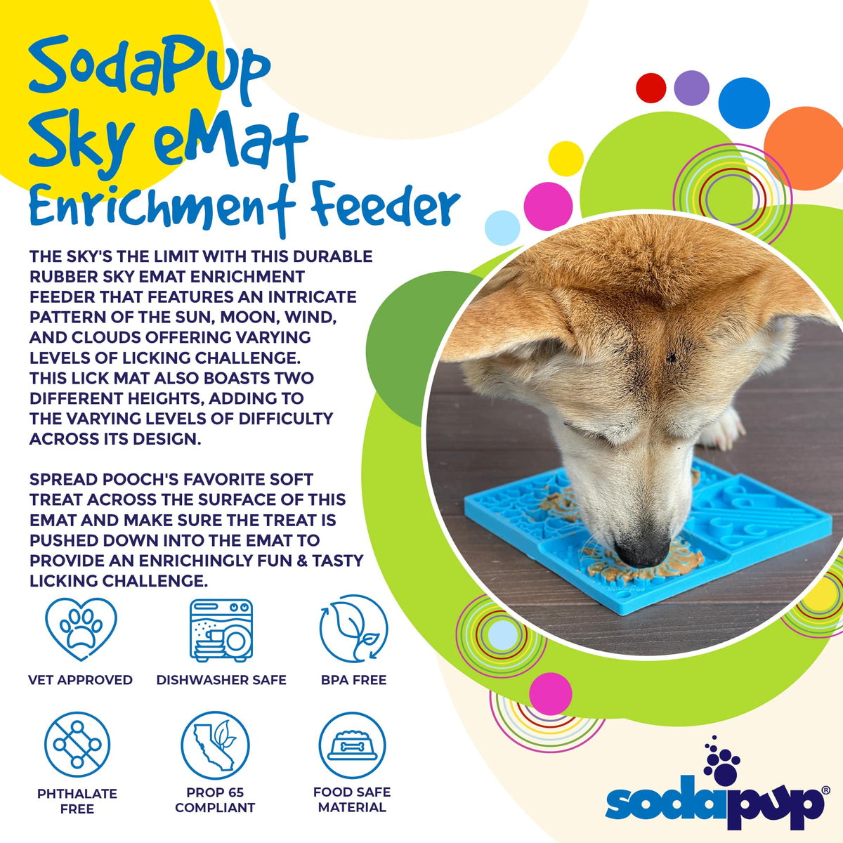 Sky eMat - Enrichment Lick Mat for Dogs and Cats | Celestial Design | SodaPup - SodaPup/True Dogs, LLC - Flyclothing LLC