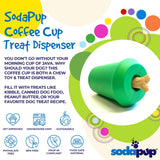 Coffee Cup Rubber Dog Chew Toy for Power Chewers | Treat Dispenser | USA Made - SodaPup/True Dogs, LLC - Flyclothing LLC