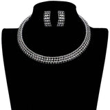 3 Rows Rhinestone Open Choker Necklace - Madeline Love - Flyclothing LLC