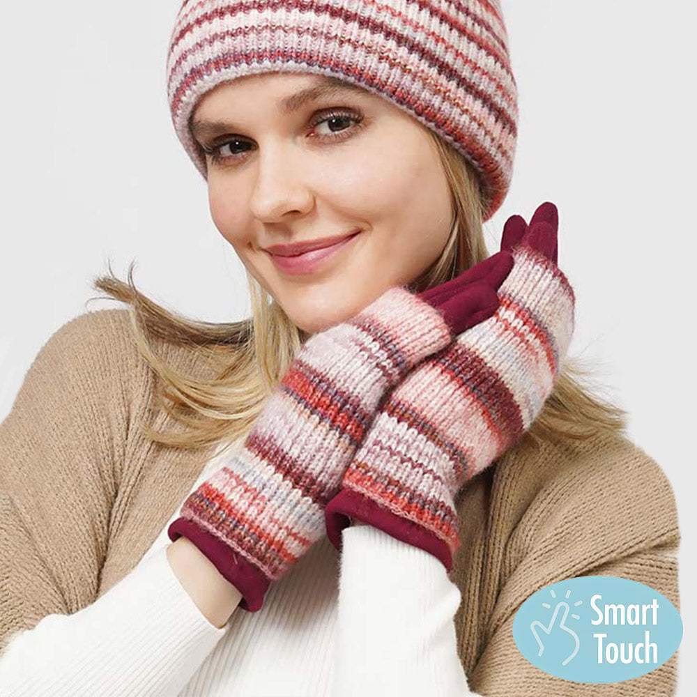 3 In 1 Multi Colored Touch Smart Gloves - Madeline Love - Flyclothing LLC