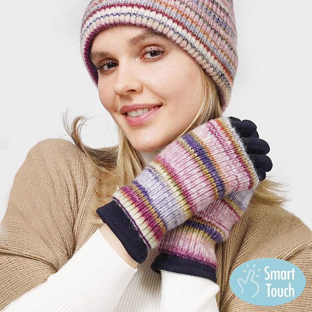 3 In 1 Multi Colored Touch Smart Gloves - Madeline Love - Flyclothing LLC