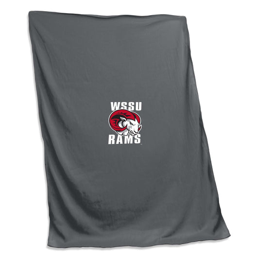Winston Salem State Charcoal Sweatshirt Blanket (Screened) - Logo Brands - Flyclothing LLC
