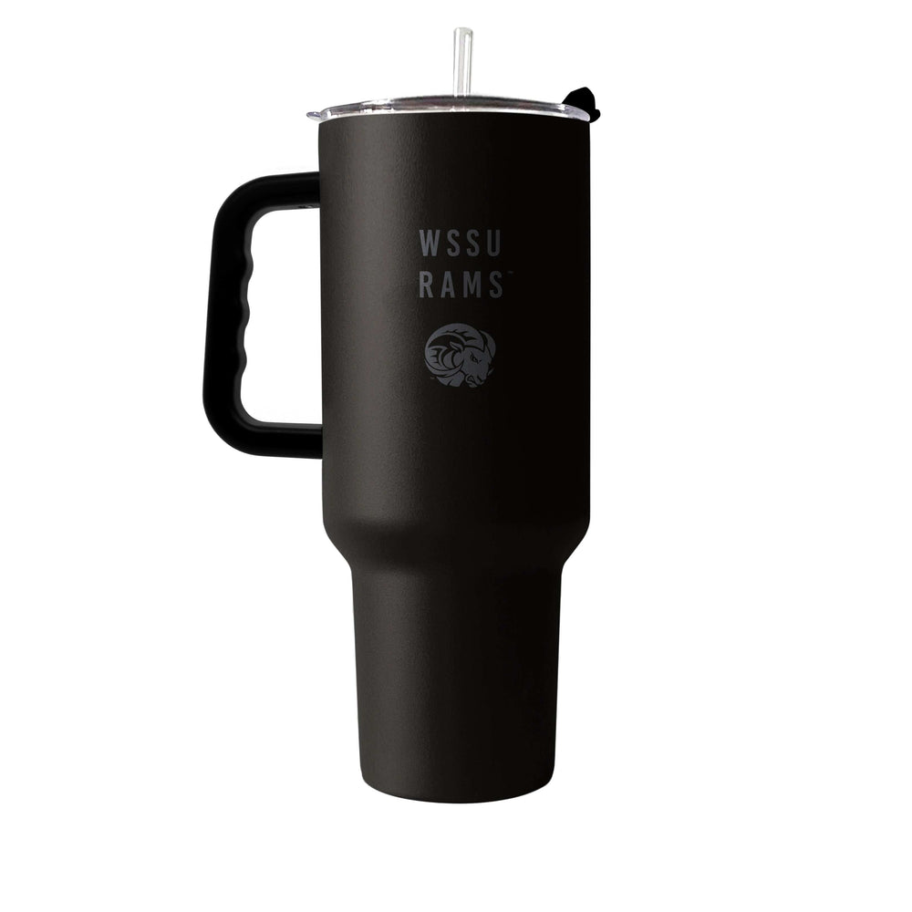 Winston Salem St 40oz Black Tonal Powder Coat Tumbler - Logo Brands - Flyclothing LLC