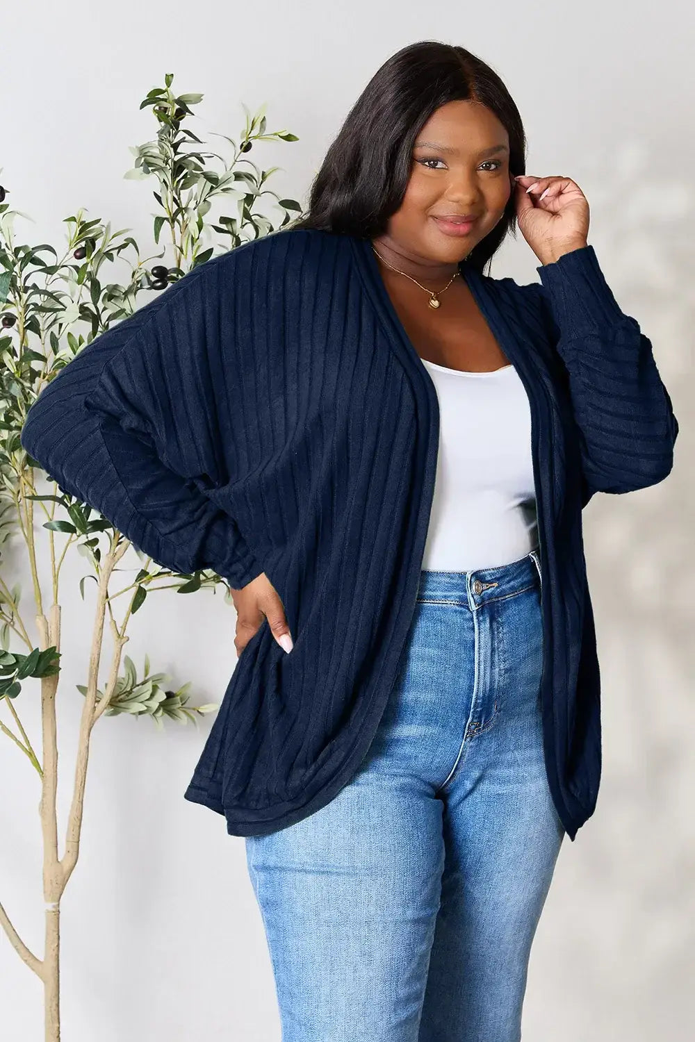 Basic Bae Full Size Ribbed Cocoon Cardigan - ShopBasicbae - Flyclothing LLC