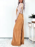 Square Neck Wide Leg Denim Overalls - Trendsi