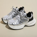 Lace-Up Platform Athletic Shoes - Trendsi - Flyclothing LLC