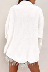 Button Up Long Sleeve Shacket - Trendsi - Flyclothing LLC