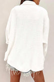 Button Up Long Sleeve Shacket - Trendsi - Flyclothing LLC