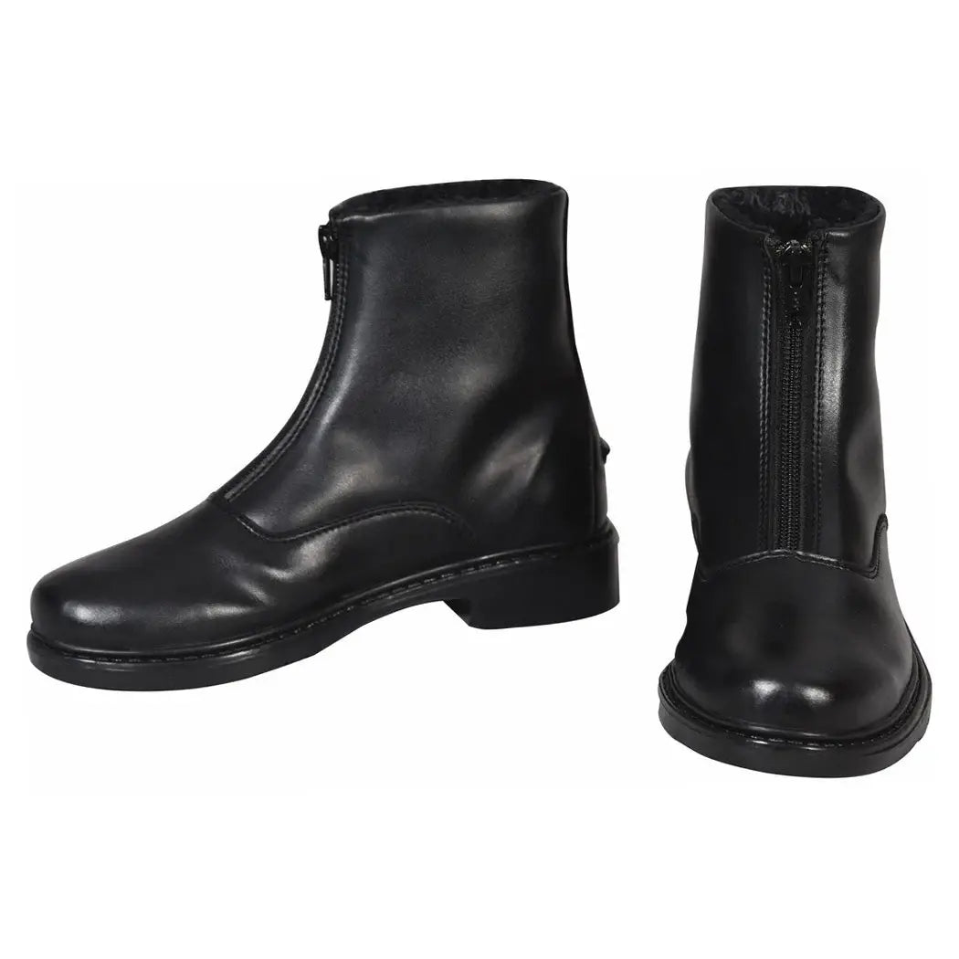 TuffRider Children's Winter Fleece Lined Front Zip Paddock Boots Black - Breeches.com - Flyclothing LLC
