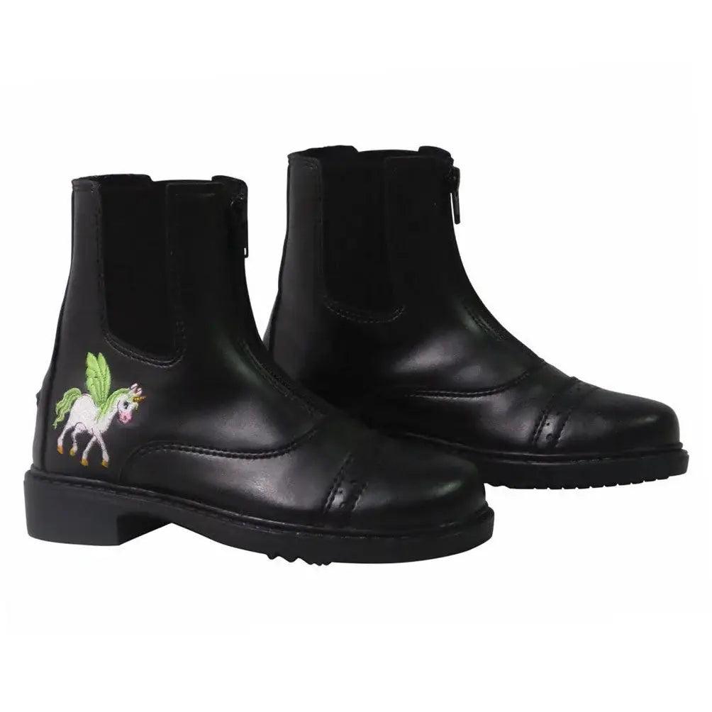 TuffRider Childrens Unicorn Front Zip Paddock Boots Black - Breeches.com - Flyclothing LLC