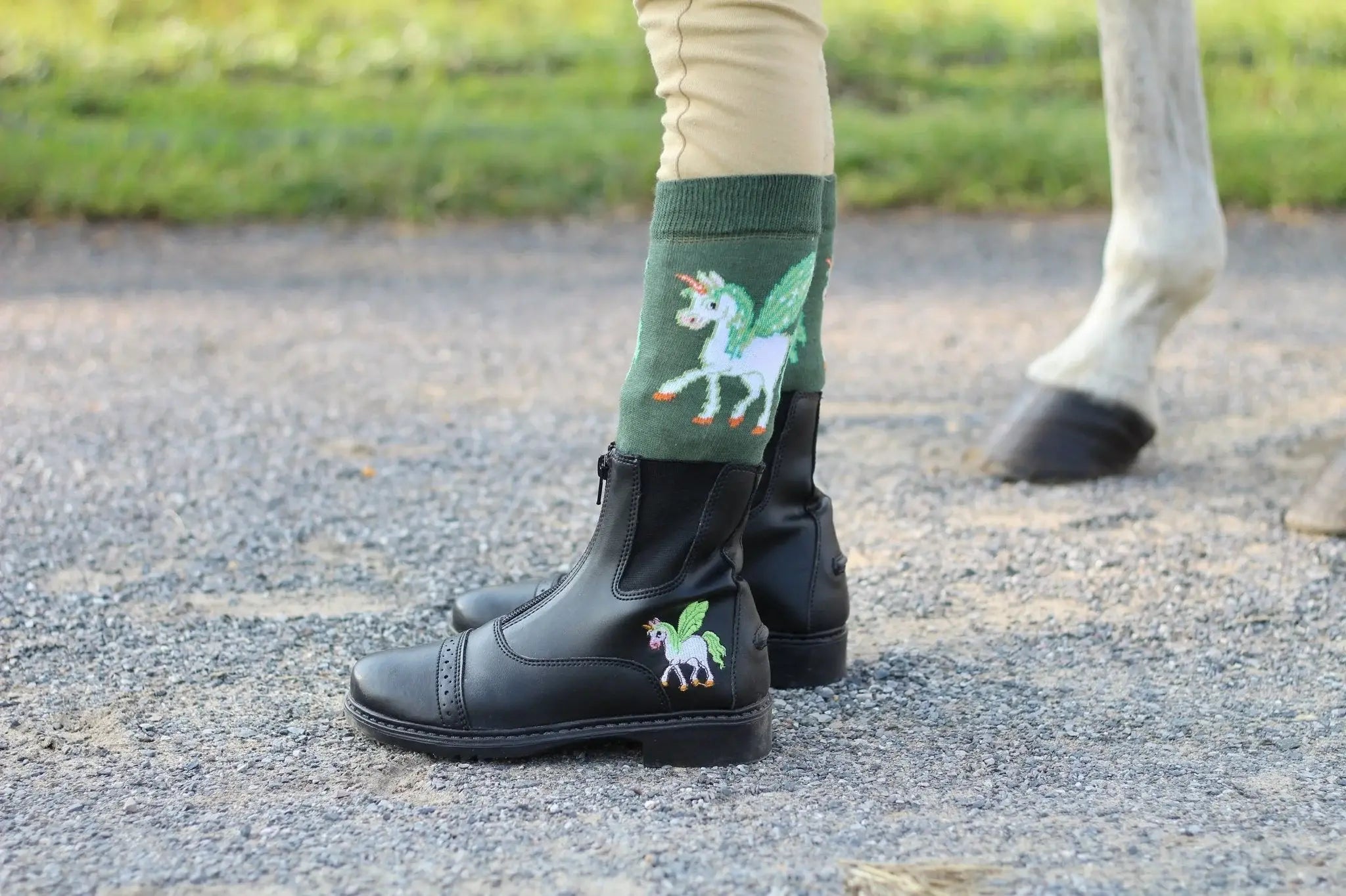 TuffRider Childrens Unicorn Front Zip Paddock Boots Black - Breeches.com - Flyclothing LLC