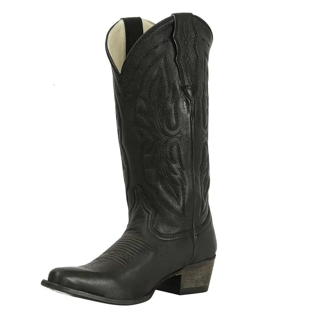 TuffRider Women Cowtown Mid Height Embroidered Leather Snip Toe Western Boots - Breeches.com - Flyclothing LLC